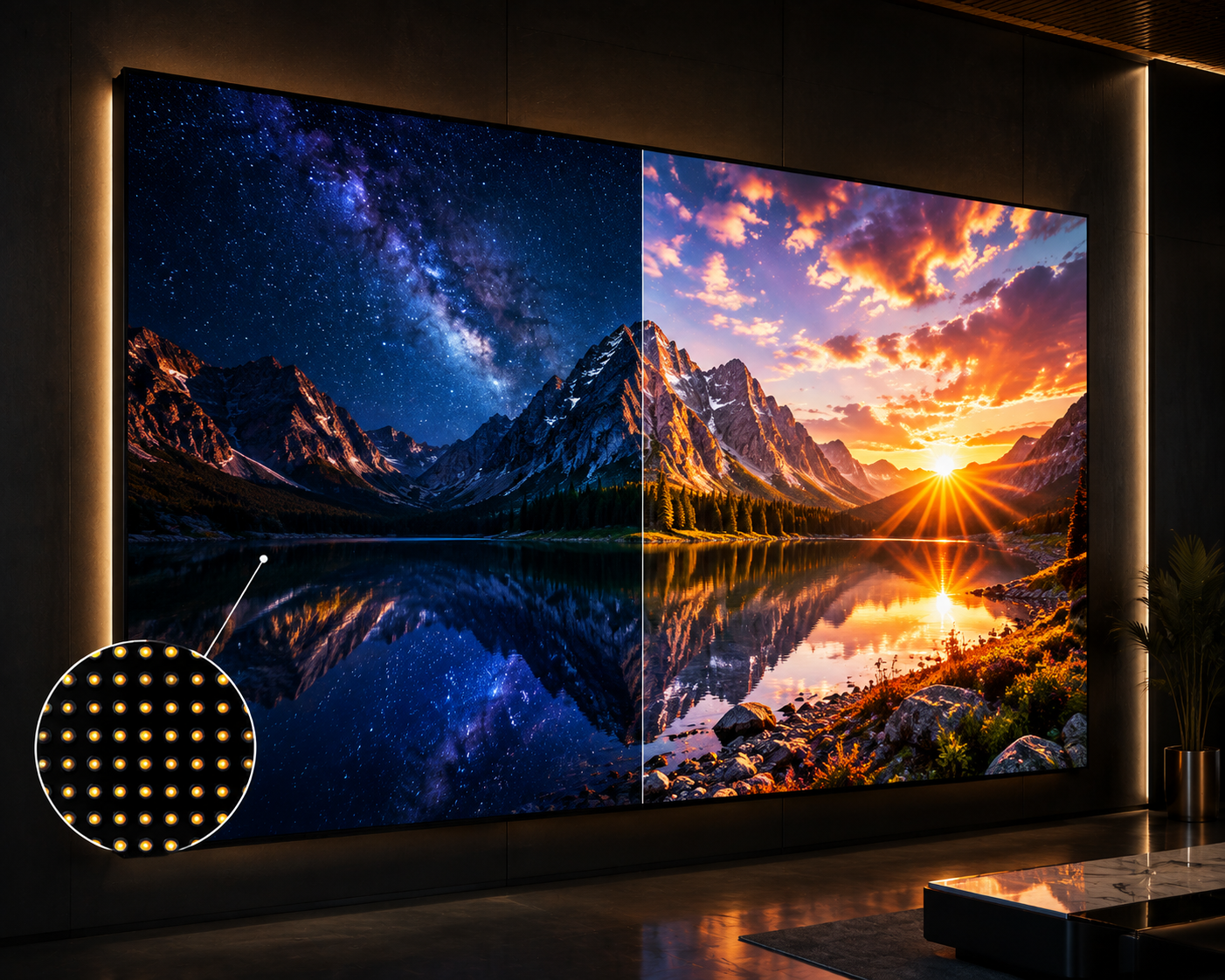 High contrast COB display